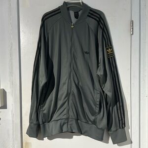 Adidas Men's Gray And White Track Jacket XL